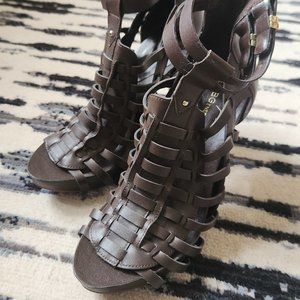 NEW!! BCBGeneration cage gladiator stilletos brown